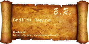 Bródi Regina névjegykártya